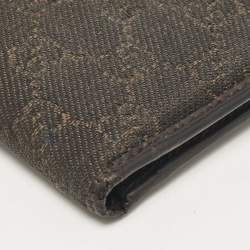 Gucci Dark Brown GG Canvas and Leather Bifold Wallet