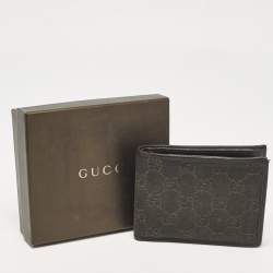 Gucci Dark Brown GG Canvas and Leather Bifold Wallet