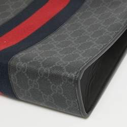 Gucci Black GG Supreme Canvas Web Zip Pouch