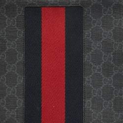 Gucci Black GG Supreme Canvas Web Zip Pouch