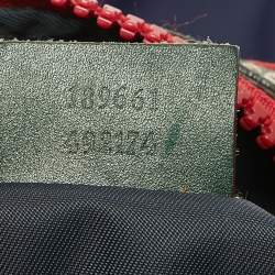 Gucci Red/Dark Blue Nylon Logo Travel Bag