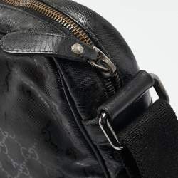 Gucci Black GG Imprime Canvas and Leather Messenger Bag