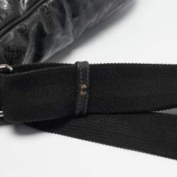 Gucci Black GG Imprime Canvas and Leather Messenger Bag