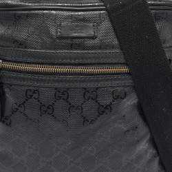 Gucci Black GG Imprime Canvas and Leather Messenger Bag