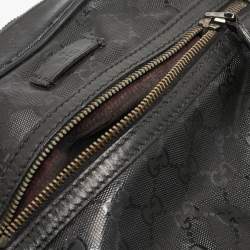 Gucci Black GG Imprime Canvas and Leather Messenger Bag