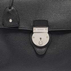 Gucci Black Soft Leather Business Briefcase