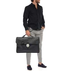Gucci Black Soft Leather Business Briefcase