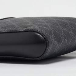 Gucci Black GG Supreme Canvas and Leather Small Web Messenger Bag