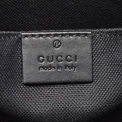 Gucci Black GG Supreme Canvas and Leather Small Web Messenger Bag