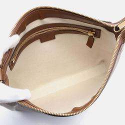Gucci Beige Brown Coated Canvas Leather Interlocking GG Supreme Bag