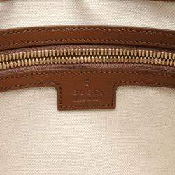 Gucci Beige Brown Coated Canvas Leather Interlocking GG Supreme Bag