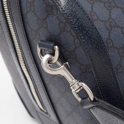 Gucci Navy Blue GG Supreme Canvas and Leather Medium Ophidia Duffel Bag