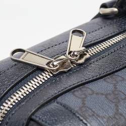 Gucci Navy Blue GG Supreme Canvas and Leather Medium Ophidia Duffel Bag