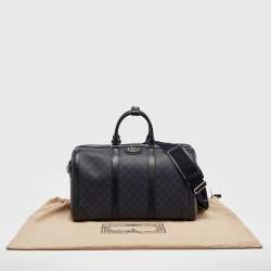Gucci Navy Blue GG Supreme Canvas and Leather Medium Ophidia Duffel Bag