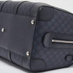Gucci Navy Blue GG Supreme Canvas and Leather Medium Ophidia Duffel Bag
