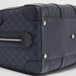 Gucci Navy Blue GG Supreme Canvas and Leather Medium Ophidia Duffel Bag