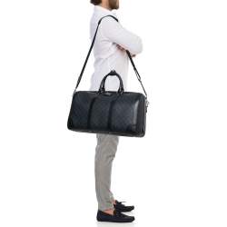 Gucci Navy Blue GG Supreme Canvas and Leather Medium Ophidia Duffel Bag