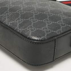 Gucci Black GG Supreme Canvas Wristlet Pouch