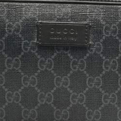 Gucci Black GG Supreme Canvas Wristlet Pouch
