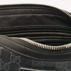 Gucci Black GG Supreme Canvas Wristlet Pouch