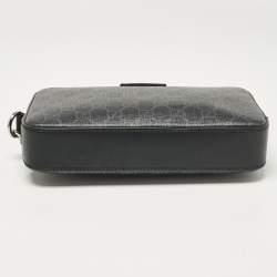 Gucci Black GG Supreme Canvas Wristlet Pouch