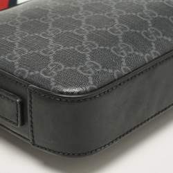 Gucci Black GG Supreme Canvas Wristlet Pouch