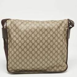 Gucci Dark Brown/Beige GG Supreme Canvas Messenger Bag
