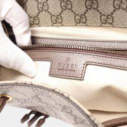 Gucci Beige Brown Multicolor Coated Canvas Leather Ophidia GG Supreme Backpack