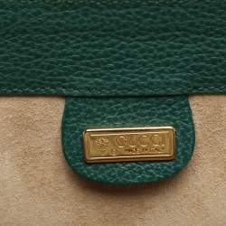Pre Owned Gucci Green Leather Vintage Business Bag