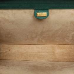 Pre Owned Gucci Green Leather Vintage Business Bag