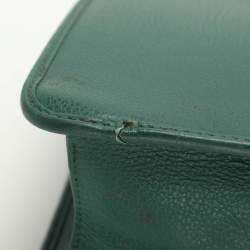 Pre Owned Gucci Green Leather Vintage Business Bag