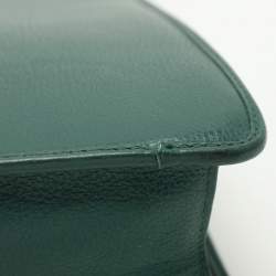 Pre Owned Gucci Green Leather Vintage Business Bag