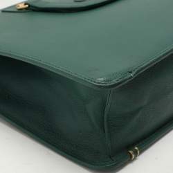 Pre Owned Gucci Green Leather Vintage Business Bag