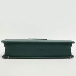 Pre Owned Gucci Green Leather Vintage Business Bag