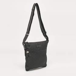 Gucci Black GG Nylon Messenger Bag