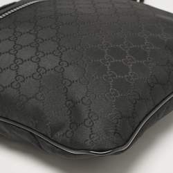 Gucci Black GG Nylon Messenger Bag