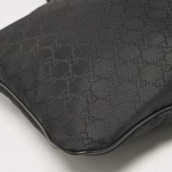 Gucci Black GG Nylon Messenger Bag