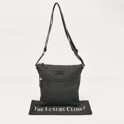 Gucci Black GG Nylon Messenger Bag