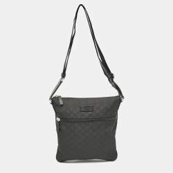 Gucci Black GG Nylon Messenger Bag