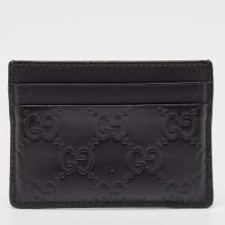 Gucci Black Guccissima Leather Card Holder