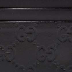 Gucci Black Guccissima Leather Card Holder