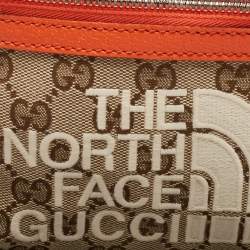 Gucci x The North Face Beige/Orange GG Canvas Belt Bag