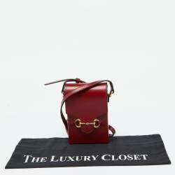 Gucci Red Calfskin Mini Horsebit 1955 Crossbody Bag