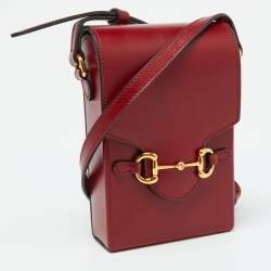 Gucci Red Calfskin Mini Horsebit 1955 Crossbody Bag