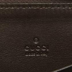 Gucci Black Guccissima Leather Zip Around Card Case