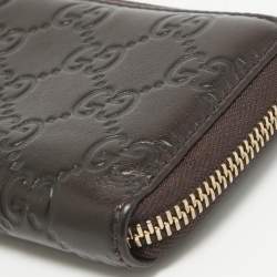 Gucci Black Guccissima Leather Zip Around Card Case