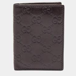 Gucci Dark Brown Guccissima Leather Bifold Card Case