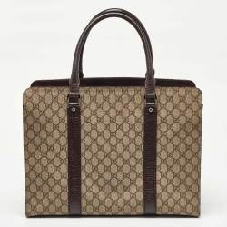 Gucci Beige/Brown GG Supreme Canvas and Leather Tote