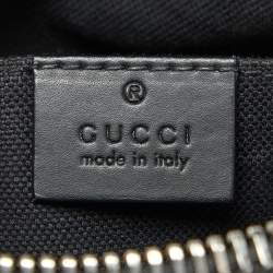 Pre Owned Gucci Black GG Supreme Canvas and Leather Crossbody Bag