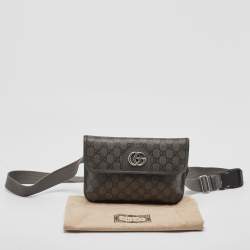 Gucci Grey GG Supreme Canvas Small Ophidia Belt Bag